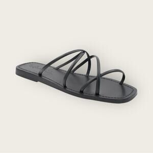 NWBD | Spendid | Frankie Leather Criss-Cross Slide Sandals | Black | Size 6